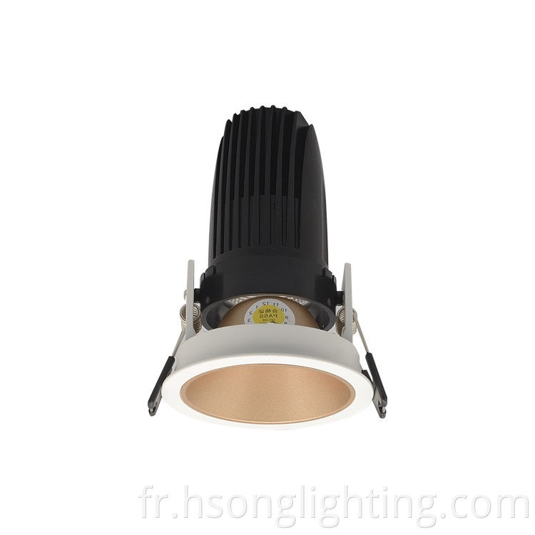 Plafond de maille anti-monnaie Downlight Cri90 COB LED Round Downlight 10W Full Watt pour l'éclairage intérieur